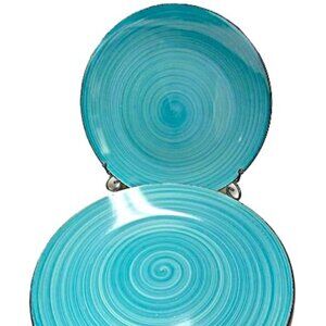 Royal Norfolk Turquoise SWIRL Dinner Plates Set Of 2 REPLACEMENT PLATES